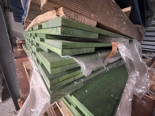Ca. 7x Grenen schuttingpanelen groen gecoat, 180x180cm